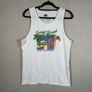 MTV Spring Break Groovy Neon Party Bro Tank Shirt Size Medium Island Y2K Vibes
